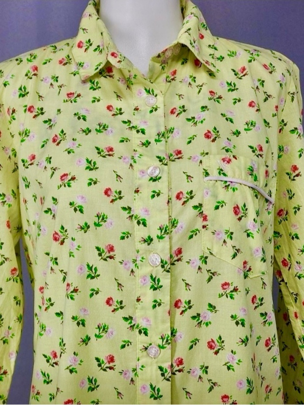 Victoria's Secret Yellow Floral Button-Down Nightshirt - Picture 2 of 7